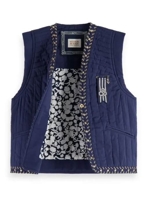 Scotch&Soda gilet met geborduurde details