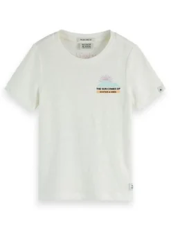 Scotch&Soda linnen T-shirt met artwork