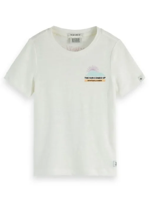 Scotch&Soda linnen T-shirt met artwork