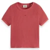 Scotch&Soda rib T-shirt koraal