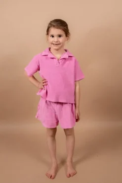 The New Society badstof polo roze