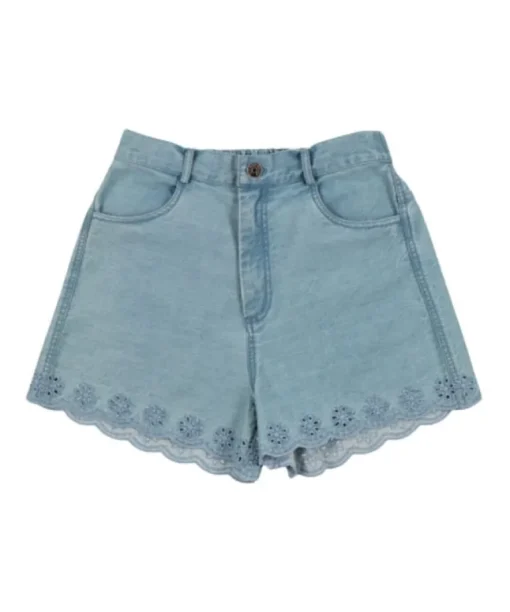 The New Society broderie jeans short