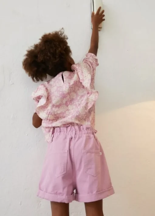 The New Society roze denim short