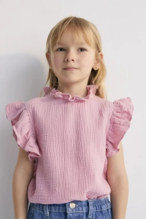 The New Society Spyros muslin blouse roze