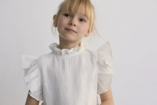 The New Society Spyros muslin blouse coconut