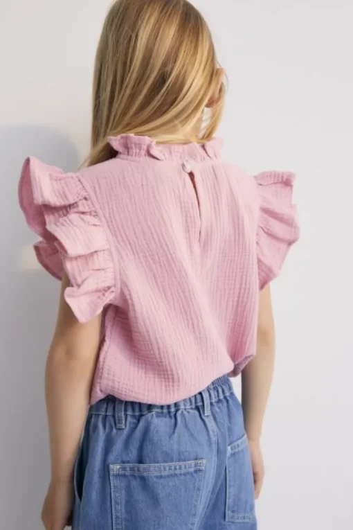 The New Society Spyros muslin blouse roze
