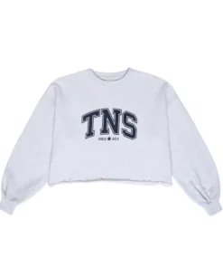 The New Society Zoe cropped sweater grey