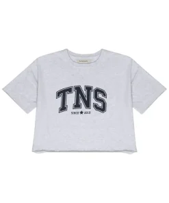 The New Society Zoe cropped T-shirt grey