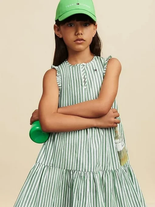 Tommy Hilfiger gestreepte midi jurk