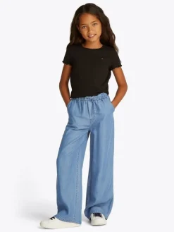 Tommy Hilfiger slub wide leg denim