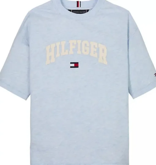 Tommy Hilfiger varsity logo T-shirt lichtblauw