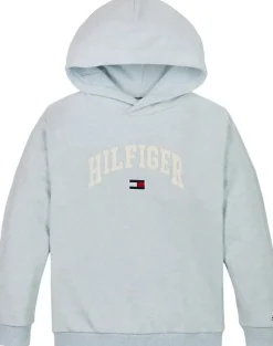 Tommy Hilfiger varsity logo hoodie lichtblauw