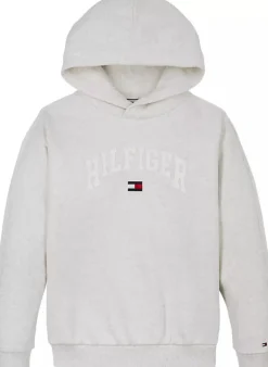 Tommy Hilfiger varsity logo hoodie lichtgrijs