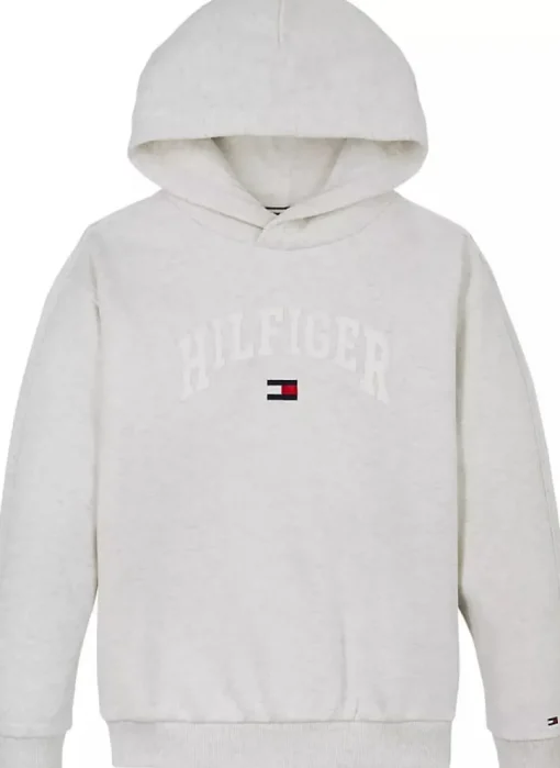 Tommy Hilfiger varsity logo hoodie lichtgrijs