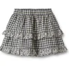 Wheat ruffle rok – blue check